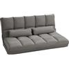 HOMCOM Divano da Terra 2 in 1 con Schienale Reclinabile su 7 Livelli e Cuscini, 130x73x60 cm, Grigio Carbone | Aosom Italy
