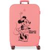 Disney Minnie Happiness Valigia media rosa 48x70x28 cm ABS rigido Lucchetto TSA integrato 79L 4,32 kg 4 Ruote doppie