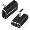 Thsucords Adattatore USB C 90 Gradi 2 Pezzi, USB tipo C 3.2 Gen2 100W 20Gbps Maschio a Femmina prolunga video 4K@60Hz per Steam Deck, Switch, MacBook