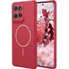 YUECXIN Cover Magnetica per Motorola Edge 50 Neo/Edge 60 Neo/ThinkPhone 25 Compatibile con MagSafe, Custodia Silicone Liquido Fodera in Microfibra, Ultra Sottile Antiurto Soft TPU Case. Rosso