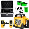VEVOR Kit Livella Laser Rotante Raggio Verde Portata 500 m, Autolivellante, Angolo di Scansione Flessibile, Rotazione 360 Gradi, Scatola da Trasporto, Impermeabile IP54, Ricevitore Telecomando
