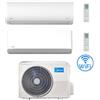 Midea Climatizzatore Condizionatore Midea Xtreme WiFi + Breezeless E R32 Dual Split 9000 + 18000 BTU con U.E. M2OE-18HFN8-Q INVERTER Classe A++/A+