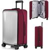 Veki Custodia Protettiva Valigia da Viaggio, Coprivaligia Trasparente, Anti-Polvere Copertura, Copri Valigia Impermeabile, Antigraffio Protettore di Bagagli Luggage Cover (Rosso, 24 Pollici)