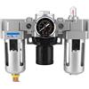 Fafeicy Filtro Regolatore Aria Compressa AC3000-03, Separatore Acqua Olio in Lega di Alluminio, Precisione Filtrazione 5μm-80μm, 3/8