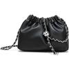 Joryin Trendy Dumpling - Borsa a tracolla da donna, pochette da sera Hobo Cloud, Pelle-nero