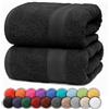 NatureMark Confezione da 2 asciugamani da bagno, da 70 x 140 cm, teli doccia, di colore nero