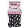 Franco Sanrio Kuromi & My Melody Bedding - Set di biancheria da letto, 5 pezzi, super morbido, accogliente, reversibile, con copripiumino e lenzuola, con federe, per letto matrimoniale (prodotto con