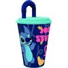DISNEY TATAWAY Disney bicchiere 430 ml con cannuccia Stitch Palms comodo colorato Auto