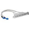 Startech.Com Adatattore Piastra Slot Usb A Femmina 4 Porte, Nero