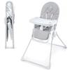 kk Kinderkraft Kinderkraft BINCI Seggiolone Leggero e Pieghevole con Vassoio Regolabile, Poggiapiedi e Cintura a 5 Punti, Facile da Pulire, Elegante e Pratico, Grigio Chiaro