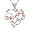 HUKKUN Regali veterinari in argento Sterling Stetoscopio collana cane gatto infinito cuore collana veterinario regali donna, M, Argento sterling, Nessuna pietra preziosa
