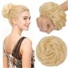 S-noilite Chignon di Capelli, 45g Riccio Elastico per Capello con Chignon, Soffice Fascia per Capelli Umani, Pesante Parrucca Elastica con Elastico, Biondo Platino #60R
