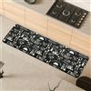 Comart - Tappeto Cucina Malaga - Passatoia 100% PVC - Antimacchia - Antiscivolo - Impermeabile - Tappetino Lavabile in Lavatrice - Corsia Moderna per Cucina e Corridoio - Lavagna Nero - 55x170 cm