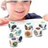 Jlobnyiun Set di dadi narrativi - Icon Picture Cubees, Family Game Pack | 9 cubi di storia con 54 immagini uniche, dadi di creazione di storie infinite per bambini e adulti nell'apprendimento, gioco di gruppo e