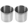HEMOTON Contenitore in acciaio inox, 2 pezzi, misurino in acciaio inox, con scala, contenitore per farina da 250 ml