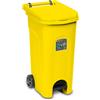 STEFANPLAST Urban bidone carrellato 80 litri con pedale giallo cm 51x40x79.5
