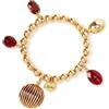 Sodini Bracciale elastico boule e pendenti Malena - Rosso