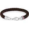 Tommy Hilfiger Jewelry Braccialetto da Uomo con Pelle Marrone e Chiusura in Acciaio Inossidabile - 2790546