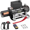 VEVOR Verricello Elettrico, Capacità di 4500 kg, Verricello per Camion da 12 V CC con Fune in Acciaio Φ8,3 mm x 19,8 m, Telecomando Wireless e Cablato, IP55 per il Traino di SUV, Jeep, Rimorchi