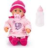 Bayer Design- First Words Baby, Bambola parlante 24 Suoni, 38cm, Colore Rosa, Topo, 93824BD