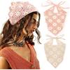 DRESHOW 2 Pezzi Bandana Capelli All'uncinetto Vintage Annodato Foulard Stampa Fragola Fascia Testa lavorato a Maglia per Donna&ragazze