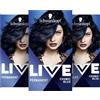 LIVE Schwarzkopf LIVE Intense Colour Colore per capelli 90 Cosmic Blue (3 x 142,5 ml), colorazione duratura con siero intensificante, colore permanente per una perfetta copertura dei capelli grigi
