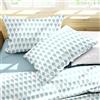 Ruggeri - Set Lenzuola Letto Matrimoniali 4 Pezzi in 100% Cotone di Alta Qualità, Lenzuolo con Angoli 170x200 cm, Lenzuolo Piatto 240x280 cm e 2 Federe 50x80 cm (Gelati Azzurri, Matrimoniale)