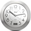 Mebus Orologio da bagno al quarzo, display digitale, telaio in alluminio, ventose, quadrante bianco, modello 41964 - Preciso e funzionale