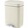 KITCHEN MOVE Pattumiera a pedale rettangolare in plastica 12L AURA Bianco