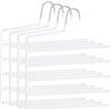 Relaxdays Appendini Multipli per Pantaloni, Set da 4, 5 aste, Antiscivolo, salvaspazio, HxL: 35 x 32 cm, Bianco
