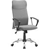 SONGMICS Sedia da Ufficio, Sedia da Scrivania Ergonomica, Girevole, Seduta Imbottito, Regolabile in Altezza e Inclinabile, Portata di 120 kg, Grigio OBN034G01