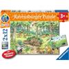 Ravensburger - Puzzle 2x12 Pezzi Animali Nella Foresta E Sul Prato | Puzzle Bambini 3 Anni | Dimensioni Di 26x18 Cm | Regalo Bambino 3 Anni | Regalo Originale