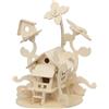 Marabu- Feenhaus Kids-Puzzle in Legno 3D, Motivo: casa delle Fate, 43 Pezzi, Circa 21 x 23 cm, Colore, Medio, 0317000000010