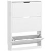 HOMCOM Scarpiera Slim a 3 Cassetti Ribaltabili con Intaglio Inferiore, in Legno, 80x17x108 cm, Bianco | Aosom Italy