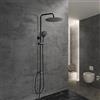 Görbach Colonna Doccia idromassaggio Sistema Doccia Nero in INOX 304 Doccia Soffione Colonna Senza Miscelatore Set Doccia a Pioggia con Doccetta e Soffione a pioggia D25cm