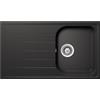 SCHOCK | Lavello Cucina Lithos D100 1 Vasca con Gocciolatoio, Vasca Reversibile, Materiale Cristalite®, Nero Assoluto, 860x500mm