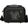 Disney Joumma Bags - Valigia da cabina Disney Topolino Outline, realizzata in ABS, materiale resistente e leggero, quattro ruote doppie girevoli multidirezionali, chiusura a combinazione laterale, Nero
