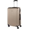 ITACA - Valigia 23Kg da stiva capiente Valigia rigida XL con ruote silenziose Trolley Grande Rigido leggero ideale per viaggi lunghi con Lucchetto a combinazione, Champagne