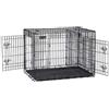 Feandrea Gabbia per Cani Pieghevole, con 2 Porte, Divisorio, Vassoio Rimovibile, 92,5 x 57,5 x 64 cm, L, Nero PPD36BK