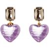 Sodini Orecchini cristallo e cuore Demetra - Viola