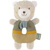 Fehn orso da afferrare ad anello NATUR - peluche in cotone da coltivazione biologica - giocattolo per bambini con sonaglio per l'apprendimento ludico - per neonati e bambini da 0+ mesi