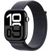 Apple Watch Series 10 GPS + Cellular 46 mm Smartwatch con cassa in alluminio Jet Black e Sport Loop Inchiostro - One Size. Fitness tracker, app ECG, display Retina always-on, resistente all'acqua