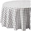 Comart - Tovaglia Square Antimacchia - Quadretti - Ø150cm 6 Posti Grigia | Copritavolo 100% Poliestere Stampato, Resistente ai liquidi, Facile da Pulire, Lavabile in Lavatrice, a Quadretti Vicy