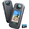 AKASO Action Cam 360° in 5.7K con Scheda 64GB, Foto 72MP, Doppio Sensore da 1/2 48MP, 360° Horizon Lock, Touchscreen 2.29, AI Tracking, Effetto Selfie Stick Invisibile, Stabilizzazione SuperSmooth