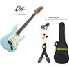 EKO ST300 Daphne Blue CHITARRA ELETTRICA TIPO STRATO KIT con BORSA TRACOLLA CAVO