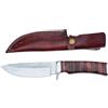 ram COLTELLO manico in cuoio LAMA 13 CM FODERO cuoio TOTALI 25 CM da caccia