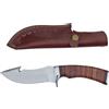 ram COLTELLO manico in cuoio LAMA 12 CM FODERO cuoio TOTALI 23CM scuoiatore caccia