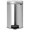 Brabantia Pedal Bin Newicon Pattumiera a Pedale, Secchio Interno in Plastica, Inox Satinato, 12 lt