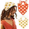 DRESHOW 2 Pezzi Bandana Capelli All'uncinetto Vintage Annodato Foulard Stampa Fragola Fascia Testa lavorato a Maglia per Donna&ragazze