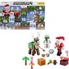 Mattel Minecraft - Calendario dell'Avvento, con 3 action figures da 8+ cm incluso Babbo Natale, 17 accessori e 4 adesivi inclusi, design pixelato, giocattolo per bambini, 6+ anni, HXM86